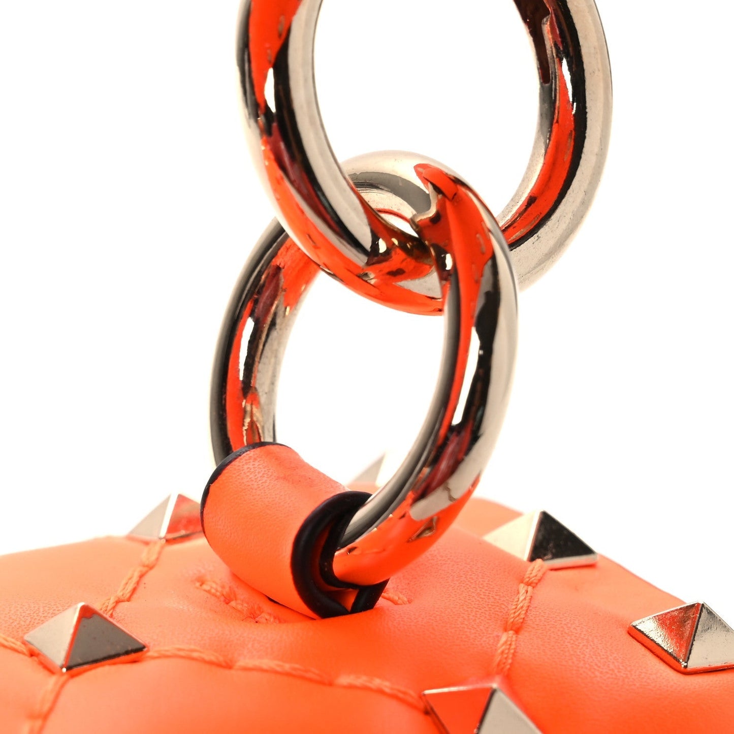 Calfskin Mini Rockstud Spike Shoulder Bag Orange