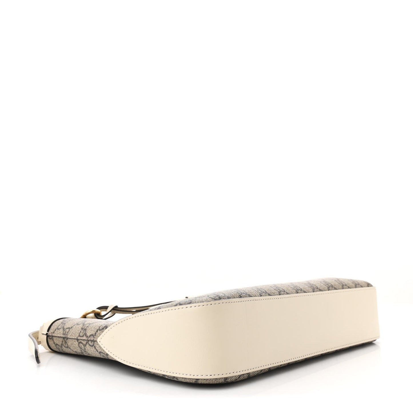 GG Supreme Monogram Moon Calfskin Medium Padlock Shoulder Bag Beige Ebony Mystic White