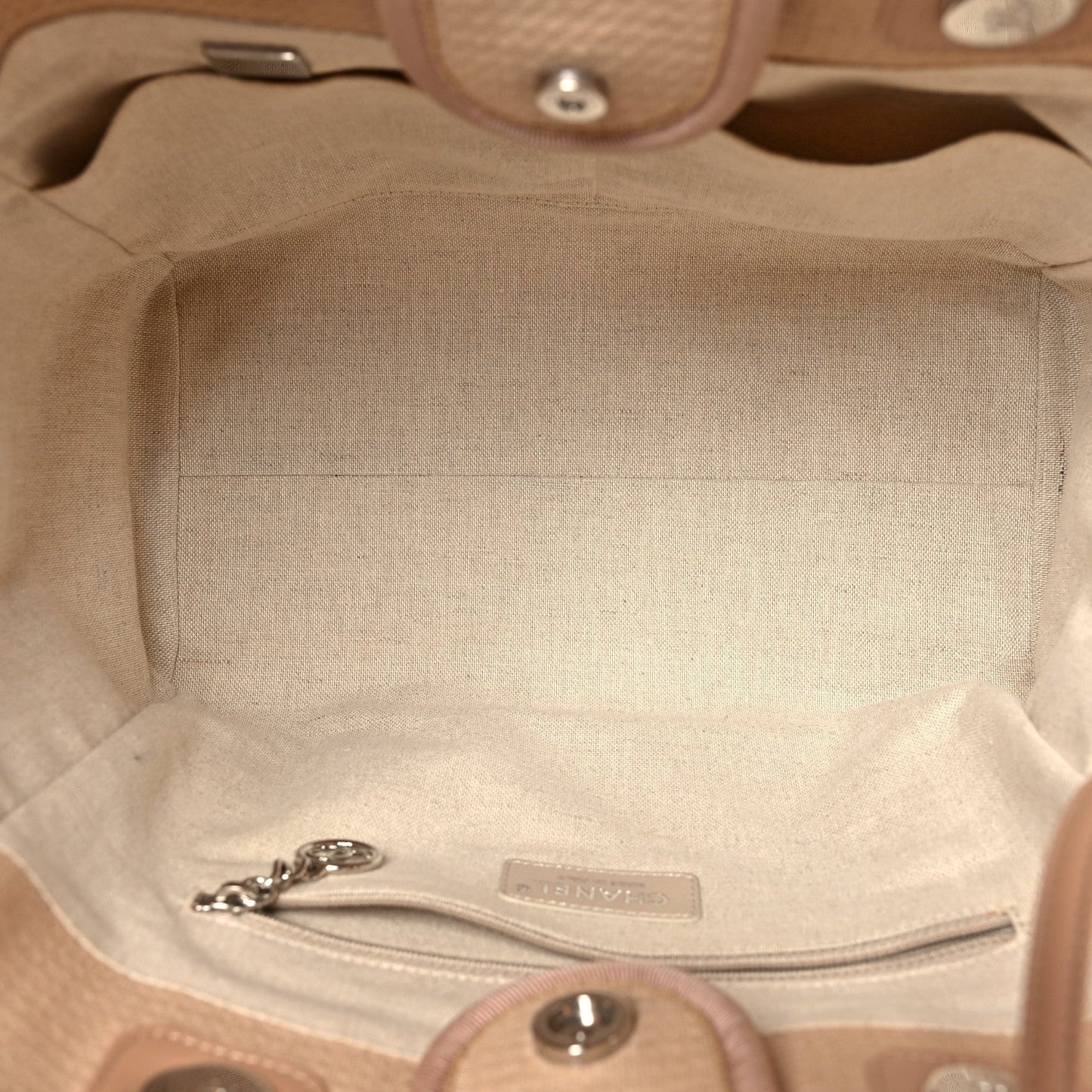 Mixed Fibers Small Deauville Tote Beige