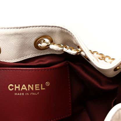 Caviar Quilted Mini Chanel 25 Handbag White