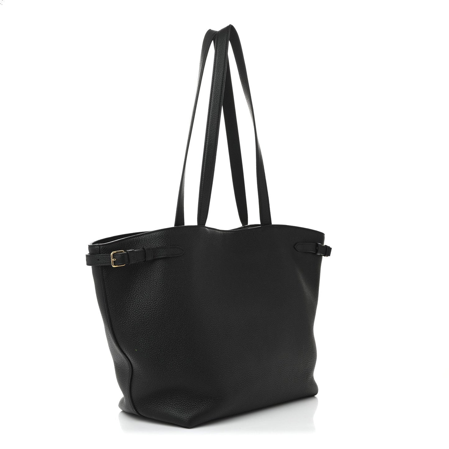 Grained Calfskin Triomphe Medium Cabas Anais Black