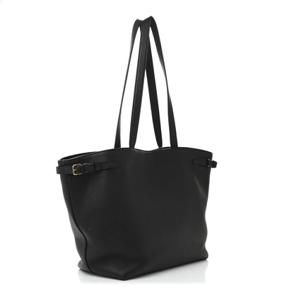 Grained Calfskin Triomphe Medium Cabas Anais Black