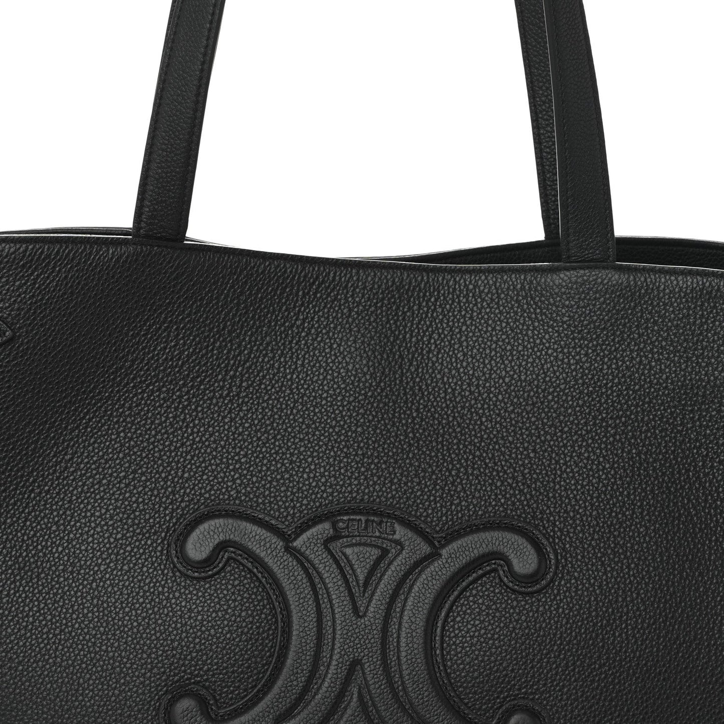 Grained Calfskin Triomphe Medium Cabas Anais Black