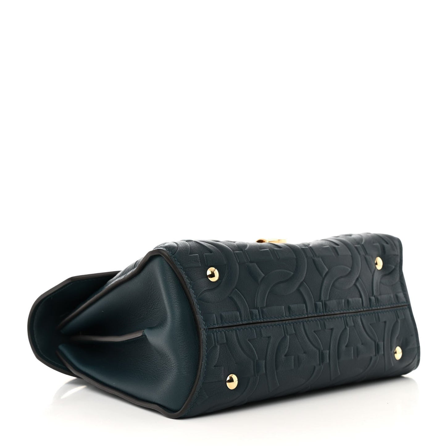 Calfskin Embossed Small Margot Top Handle Divisa Green