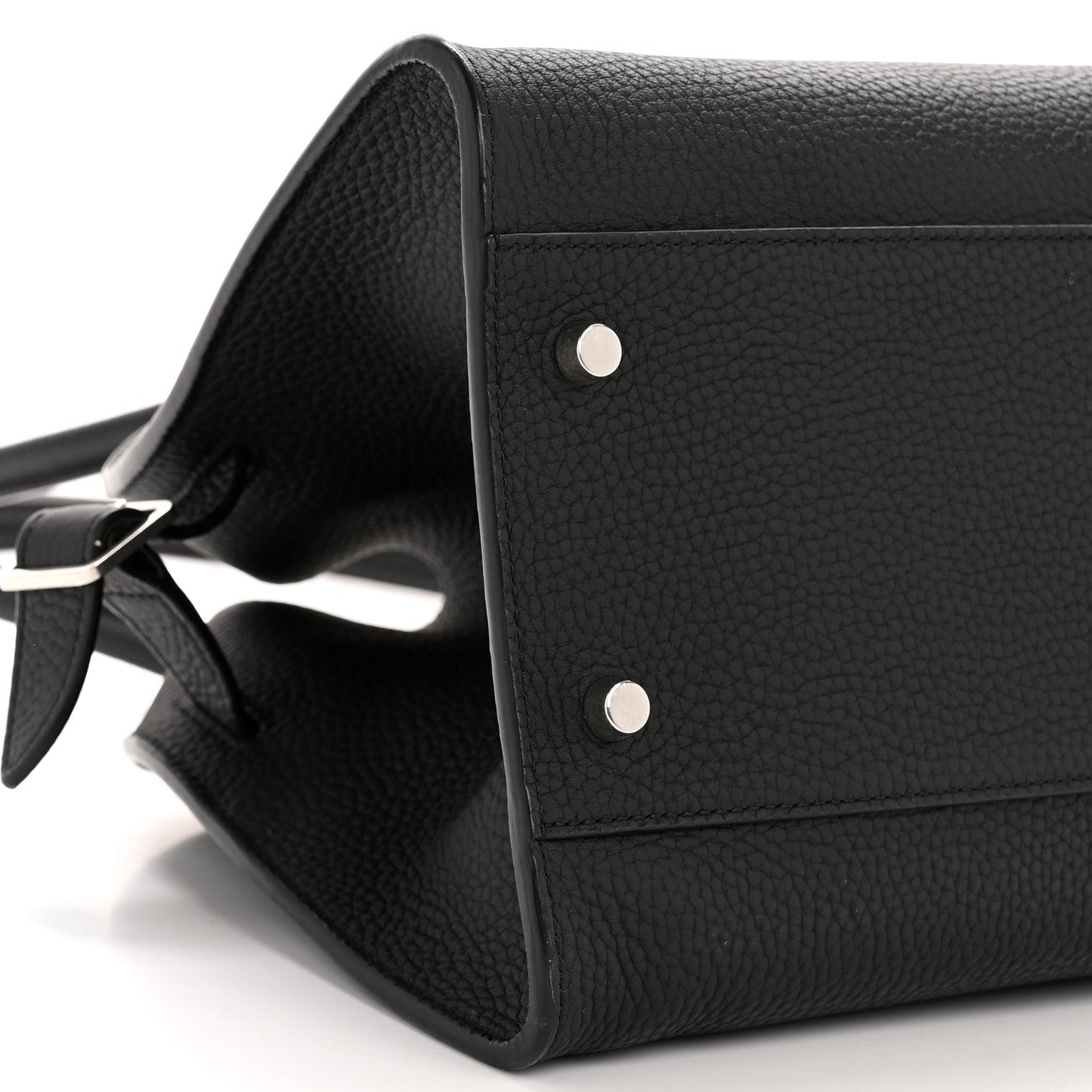 Matte Grained Calfskin Margaux Shoulder 12 Black