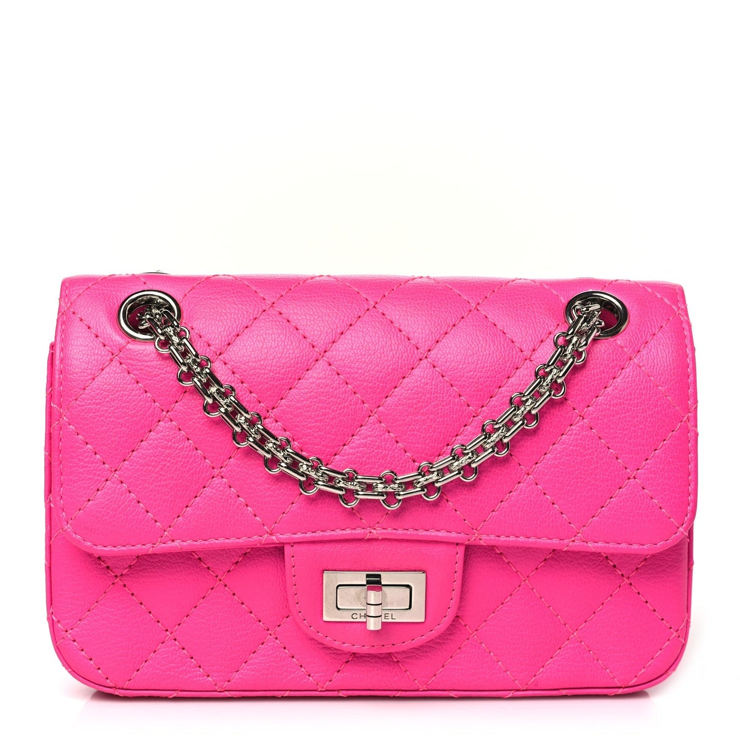 Goatskin Quilted 2.55 Reissue Mini Flap Fluorescent Pink