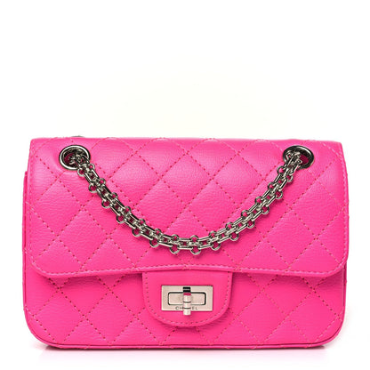 Goatskin Quilted 2.55 Reissue Mini Flap Fluorescent Pink
