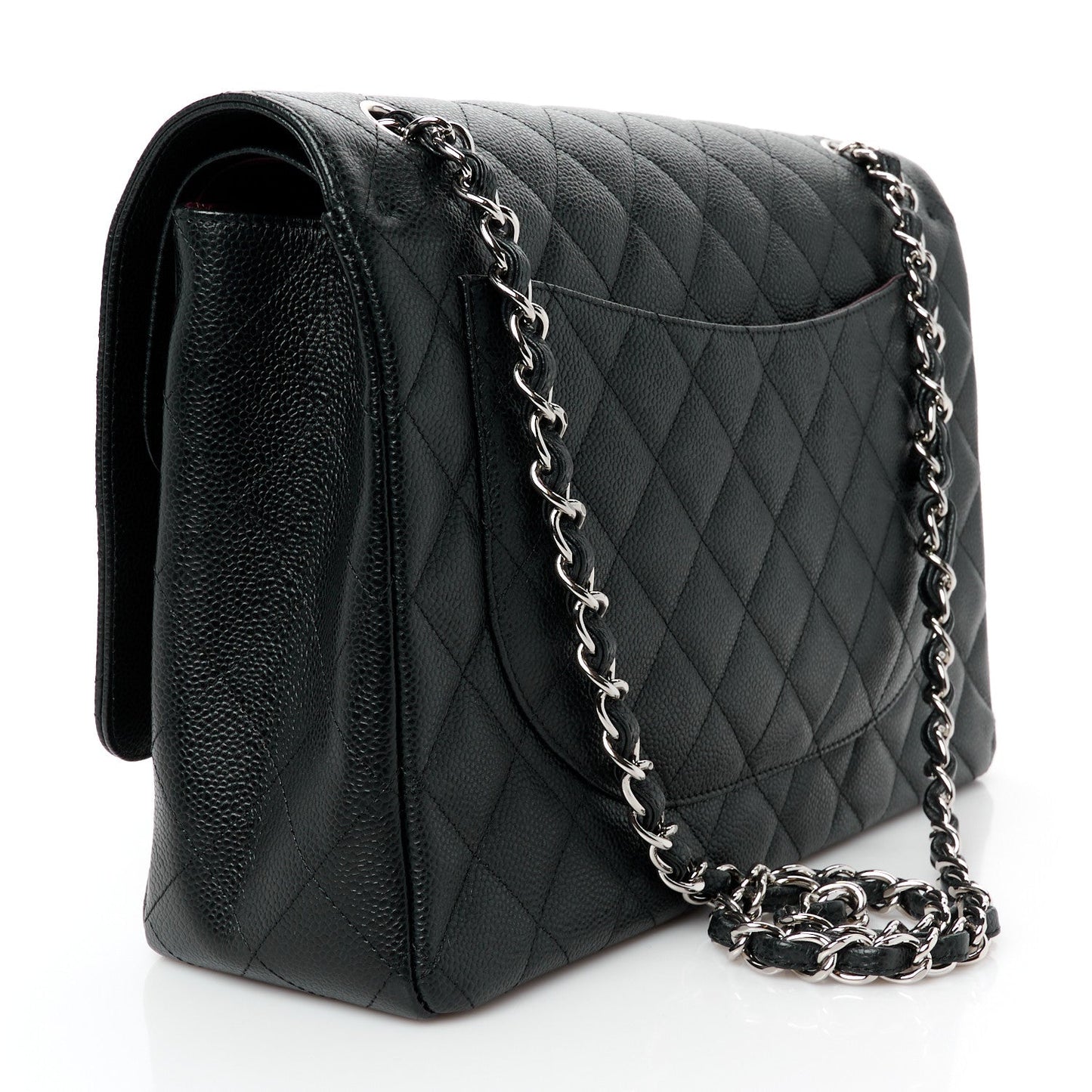 Caviar Quilted Maxi Double Flap Black