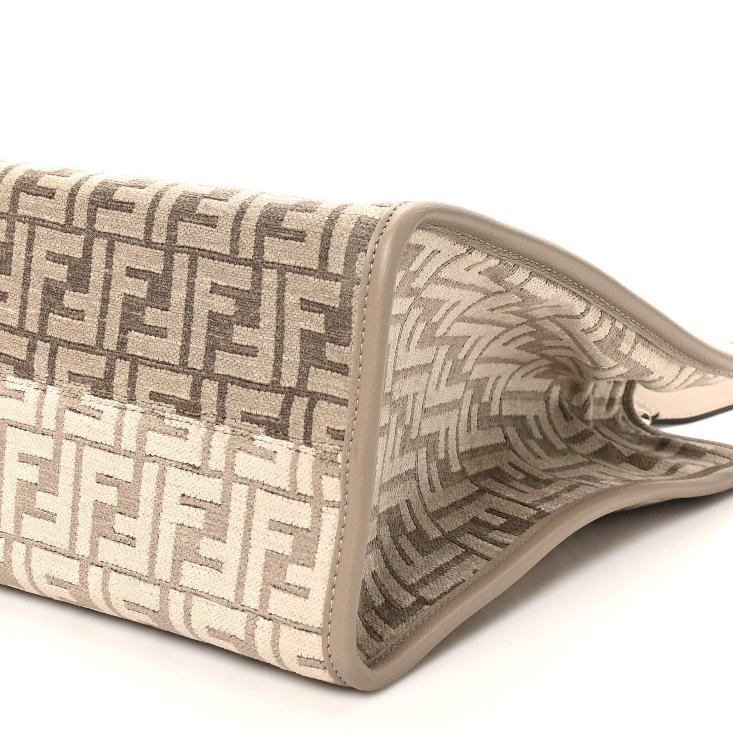 Chenille Vitello Cher FF Medium Fendi Sunshine Shopper Tote Tortora