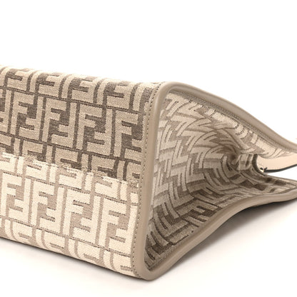 Chenille Vitello Cher FF Medium Fendi Sunshine Shopper Tote Tortora