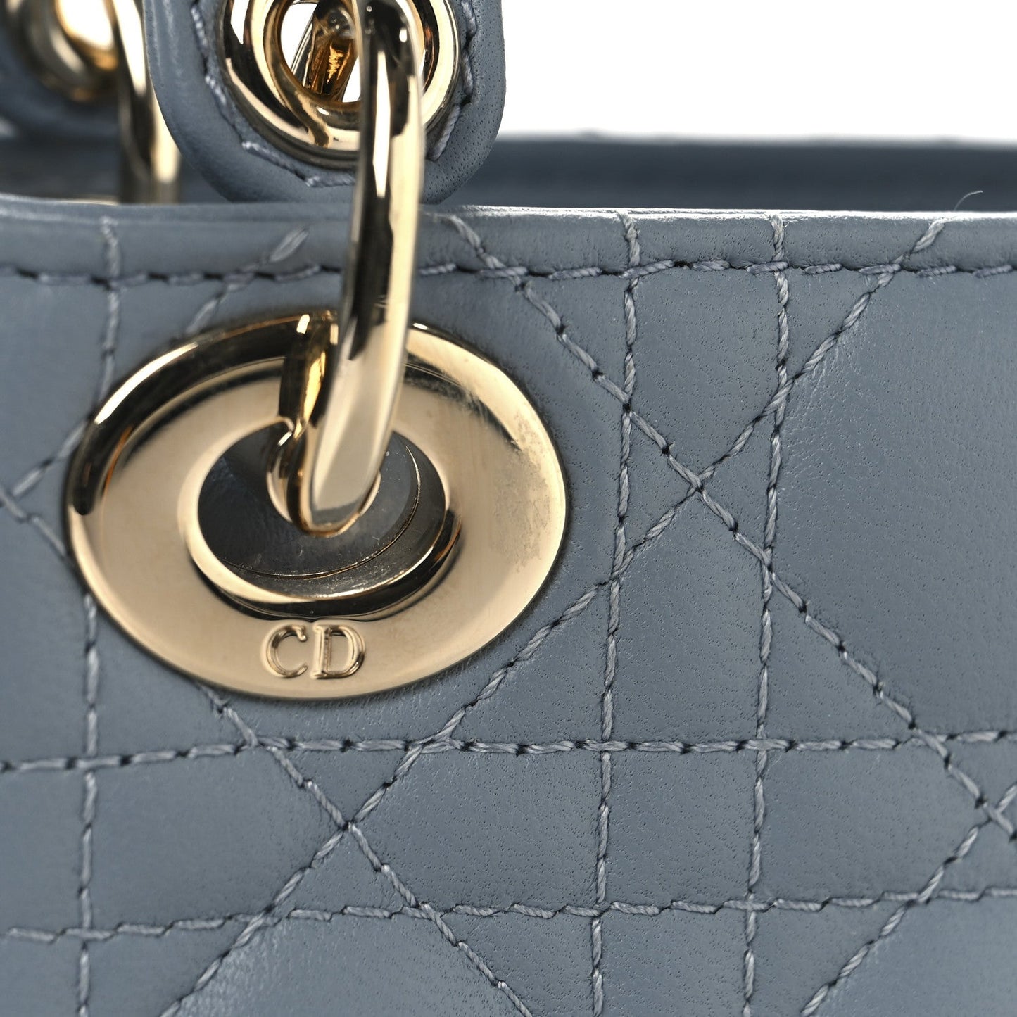 Lambskin Cannage Micro Lady Dior Cloud Gray