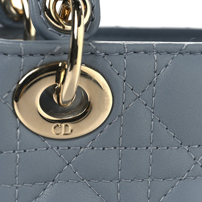 Lambskin Cannage Micro Lady Dior Cloud Gray