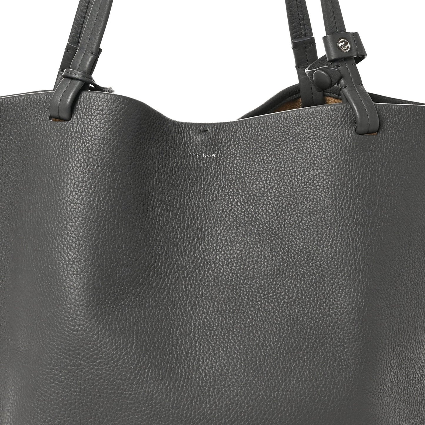 Grained Calfskin Park Tote Three Charcoal