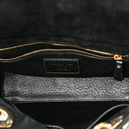 Metallic Grained Calfskin Cannage Medium Supple Lady Dior Steel