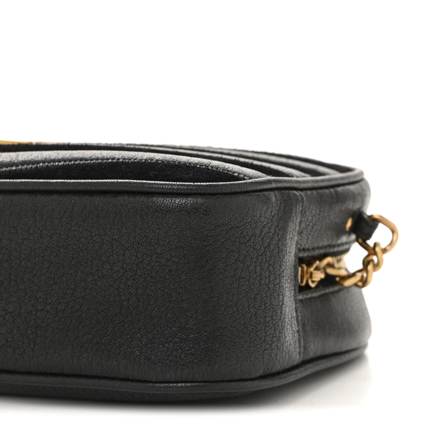 Calfskin Suede Matelasse Monogram Mini Lou Camera Bag Black
