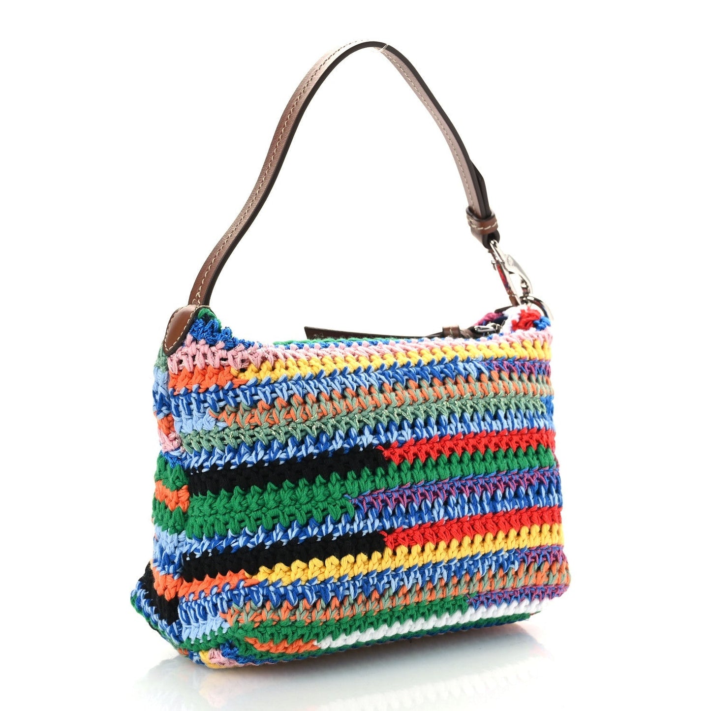 Fabric Crochet Pouch Multicolor