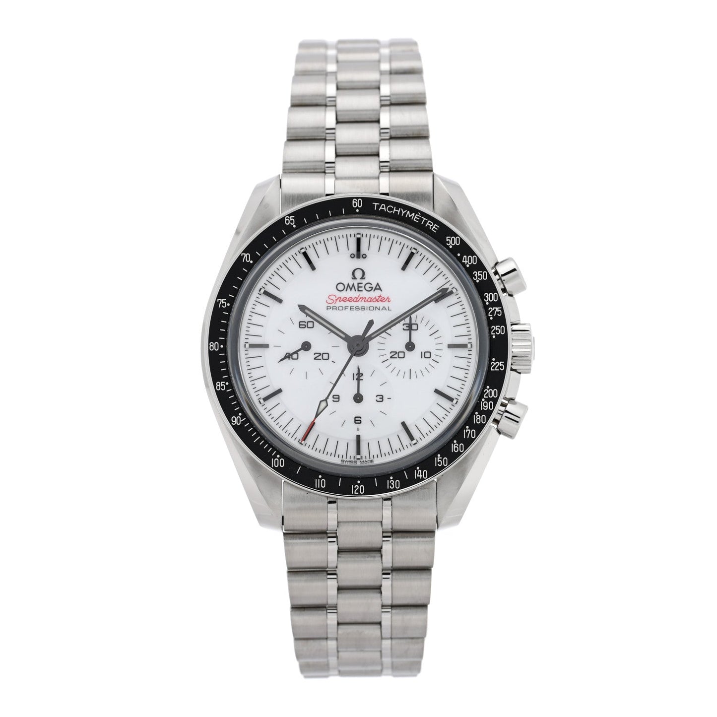 Stainless Steel 42mm Speedmaster Moonwatch Professional Chronograph Manual Winding Watch White 310.30.42.50.04.001