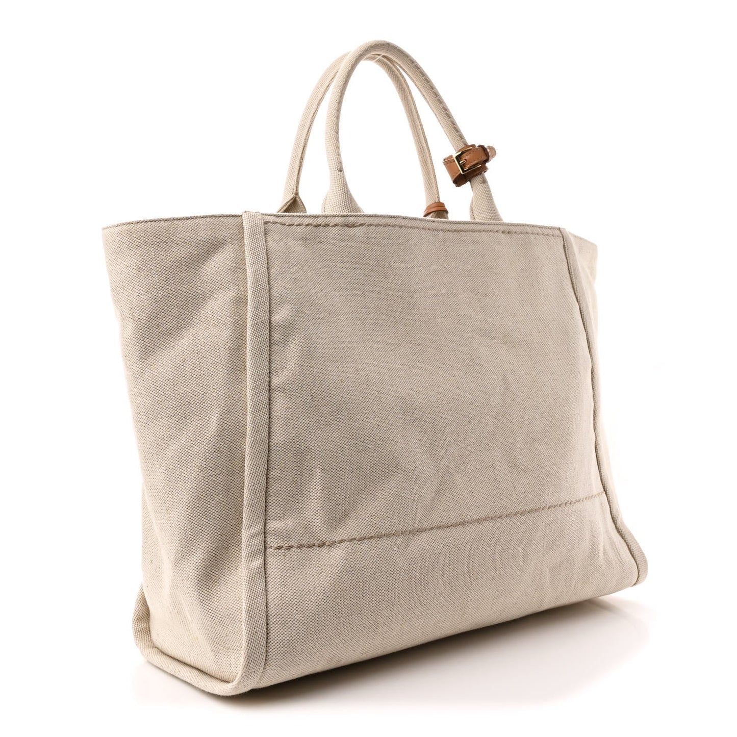Linen Vitello Large Logo Tote Natural