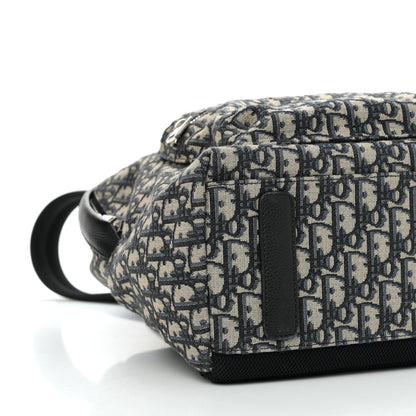 Oblique Calfskin Rider Backpack Beige Black