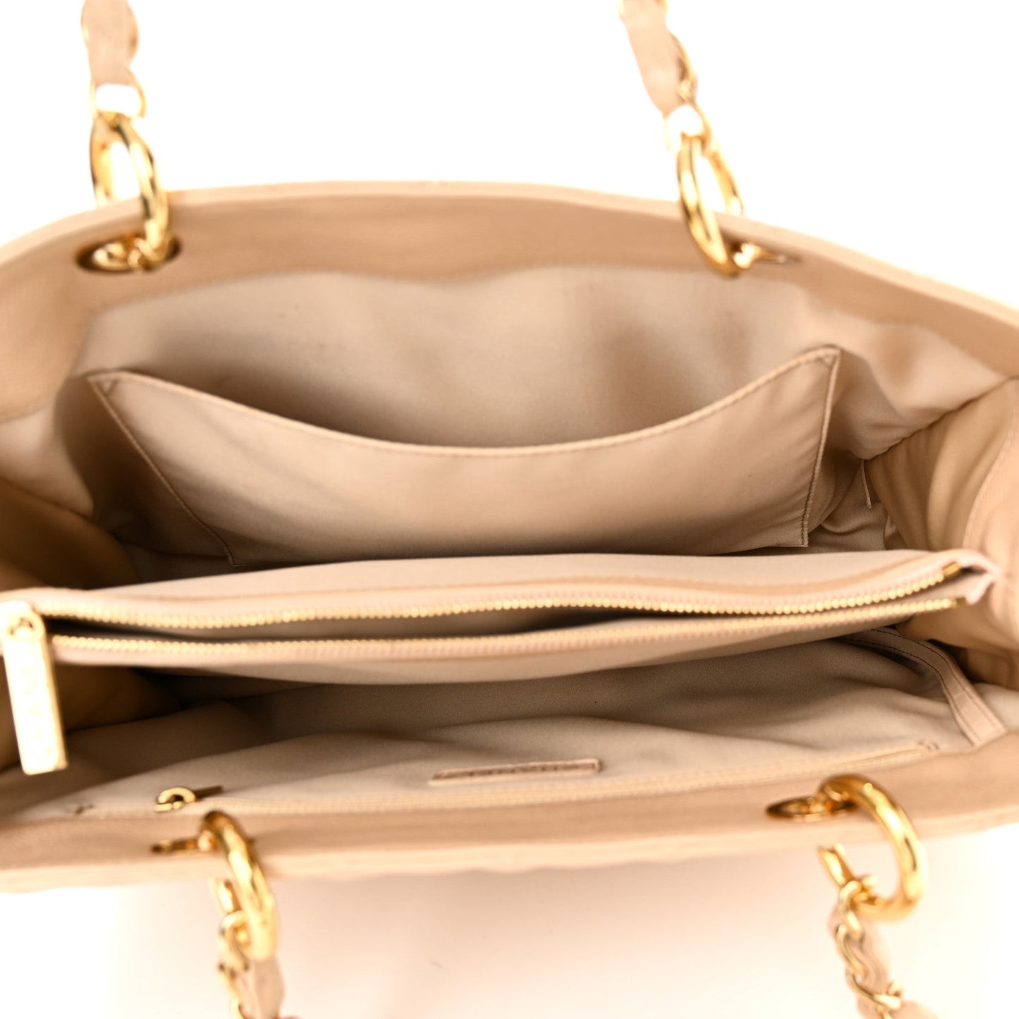 Caviar Quilted Grand Shopping Tote GST Beige
