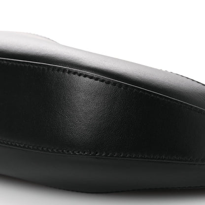 City Calfskin Medium Metal Triangle Logo Bag Black