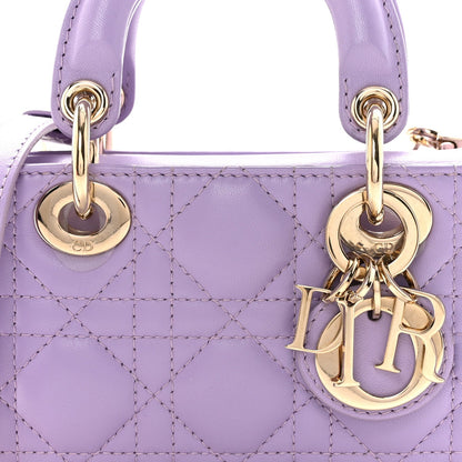 Lambskin Cannage Micro Lady D-Joy Lilas
