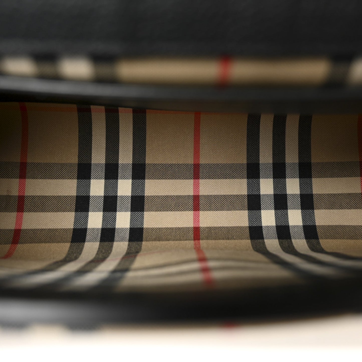 Coated Canvas Calfskin Vintage Check Medium Note Crossbody Bag Black