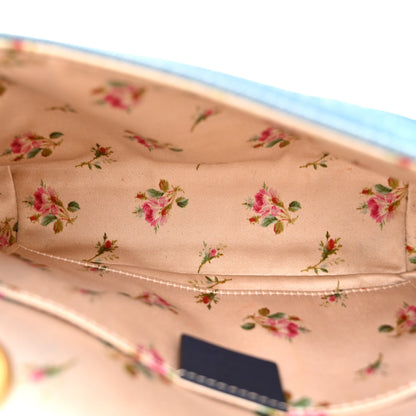 Denim Matelasse Mini Pearly GG Marmont Shoulder Bag Blue