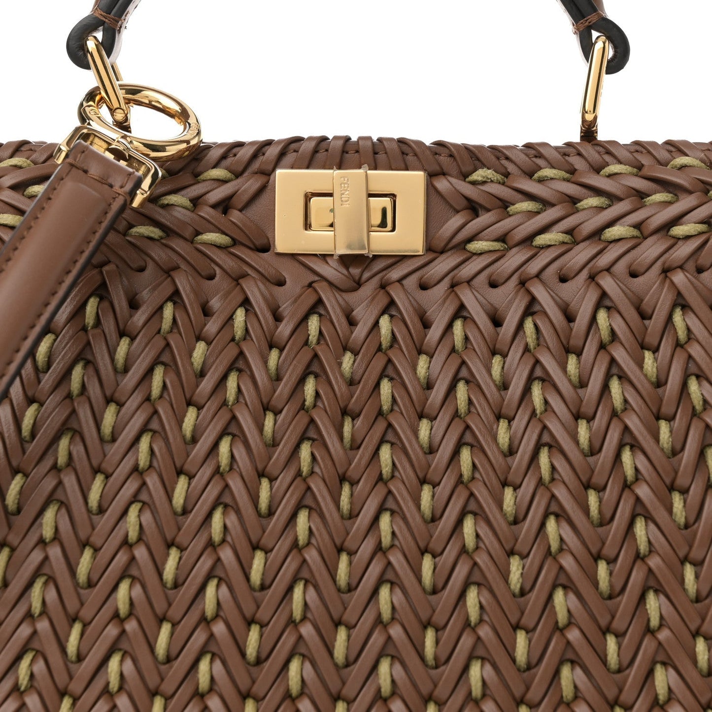 Vitello King Shiny Nappa Intreccio Petite Peekaboo I SEE U Satchel Gianduia