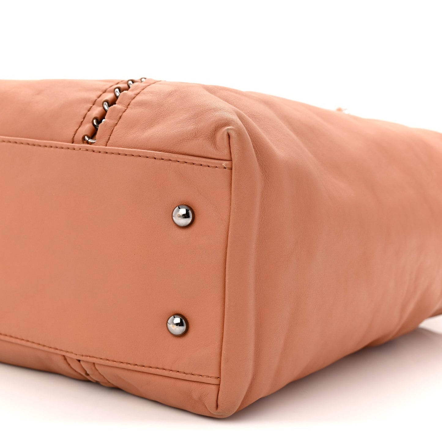 Smooth Calfskin Luxe Ligne Tote Dark Beige
