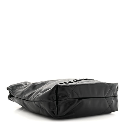 Shiny Calfskin Quilted Mini Chanel 22 So Black
