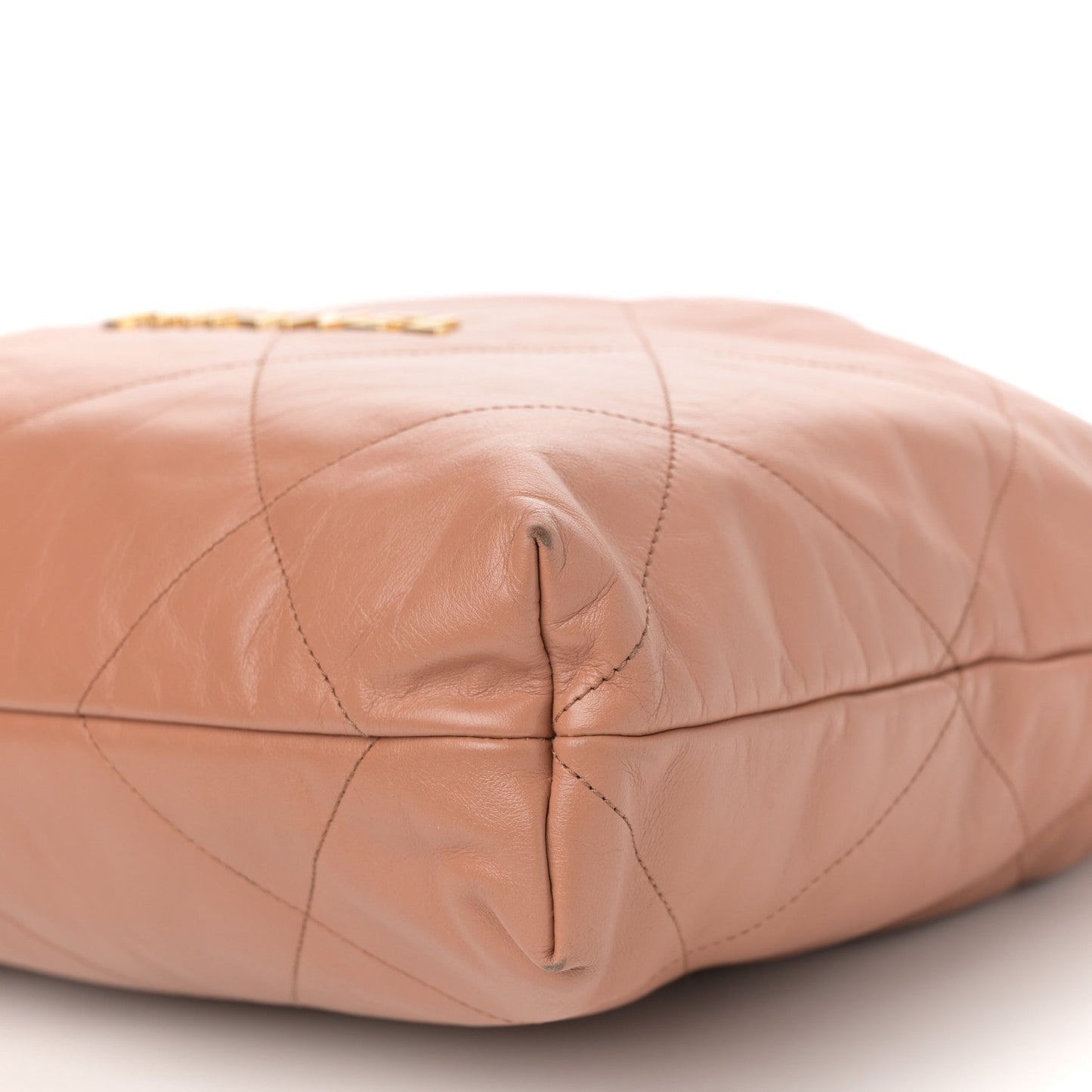 Shiny Calfskin Quilted Chanel 22 Brown