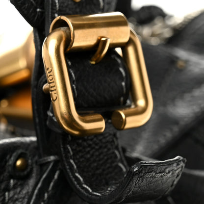 Calfskin Paddington Dome Satchel Black