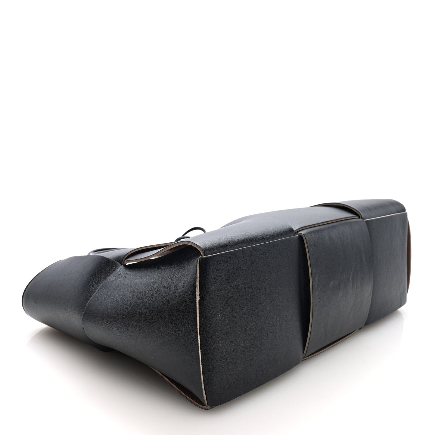Nappa Maxi Intrecciato Medium Arco Tote Black Tan