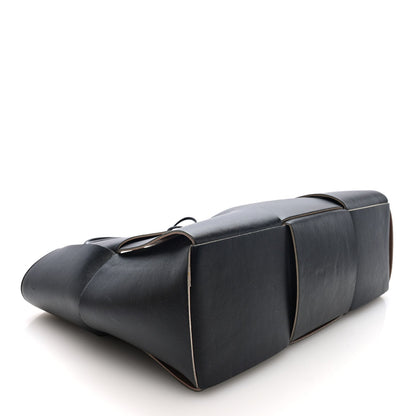Nappa Maxi Intrecciato Medium Arco Tote Black Tan