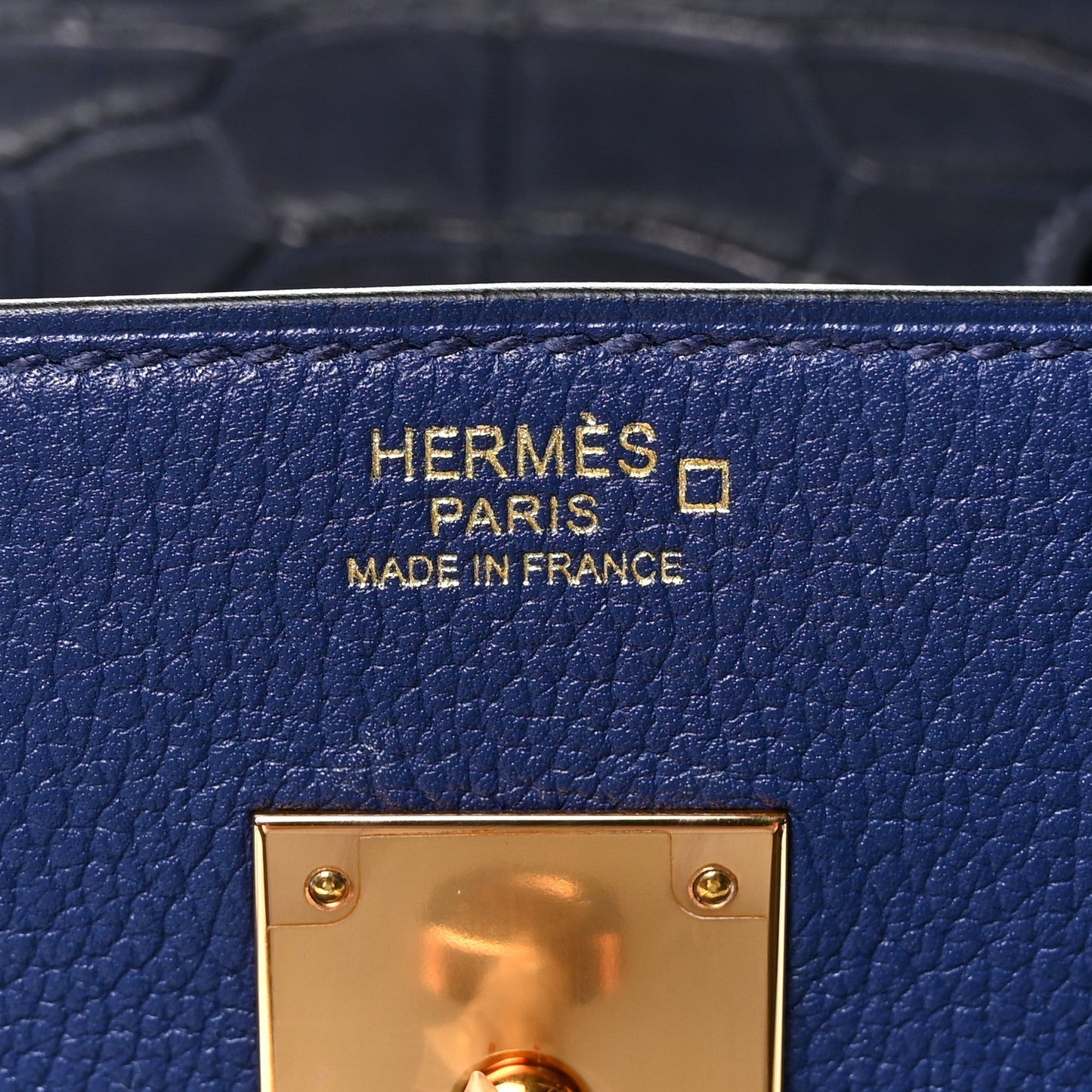 Taurillon Novillo Matte Alligator Birkin Touch 30 Bleu Saphir Bleu Marine