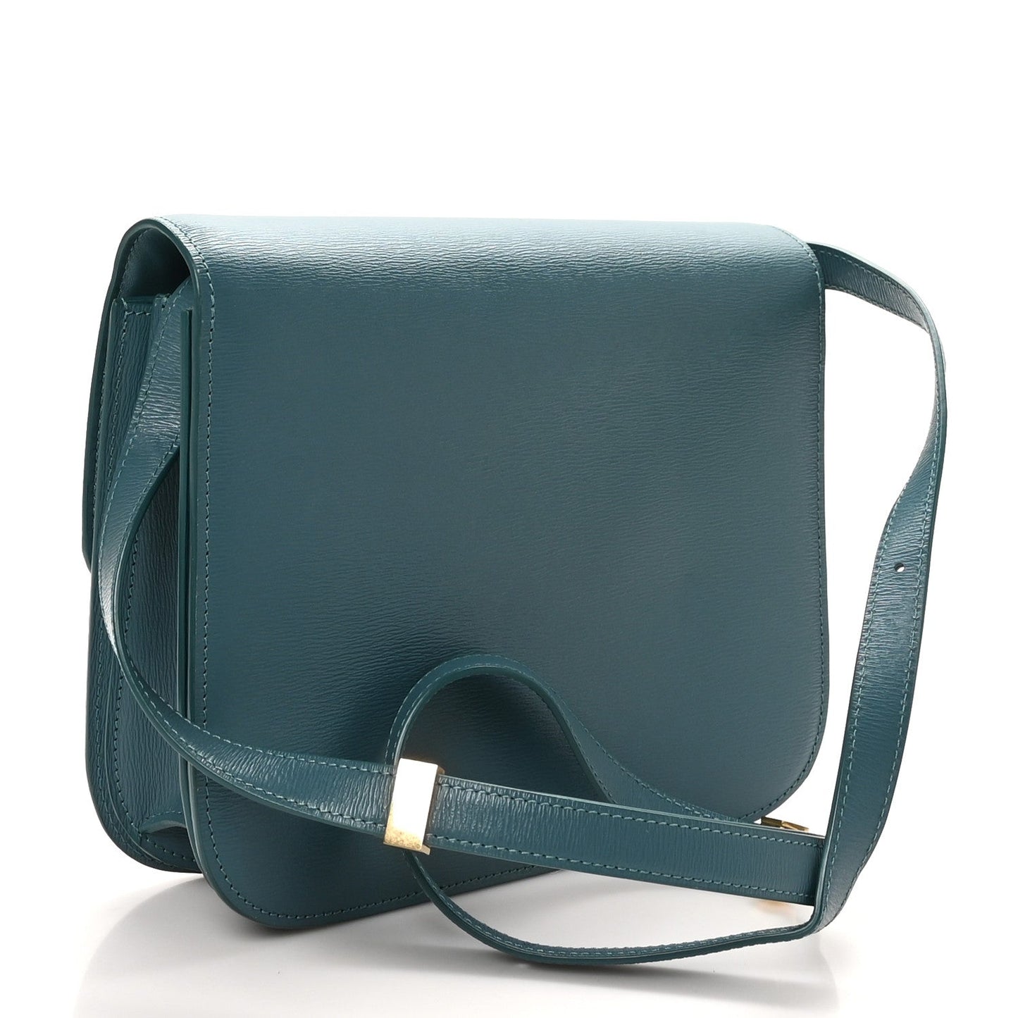 Liege Calfskin Medium Classic Box Flap Bag Blue Slate