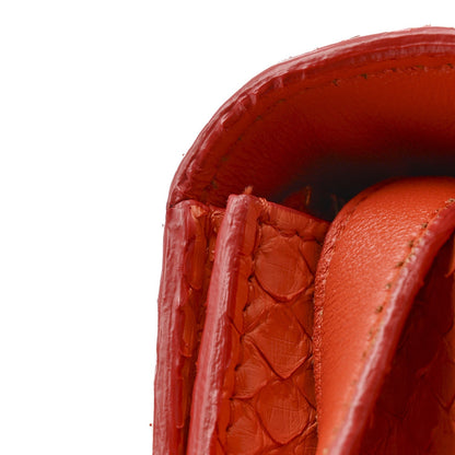 Snakeskin Classic Box Flap Orange