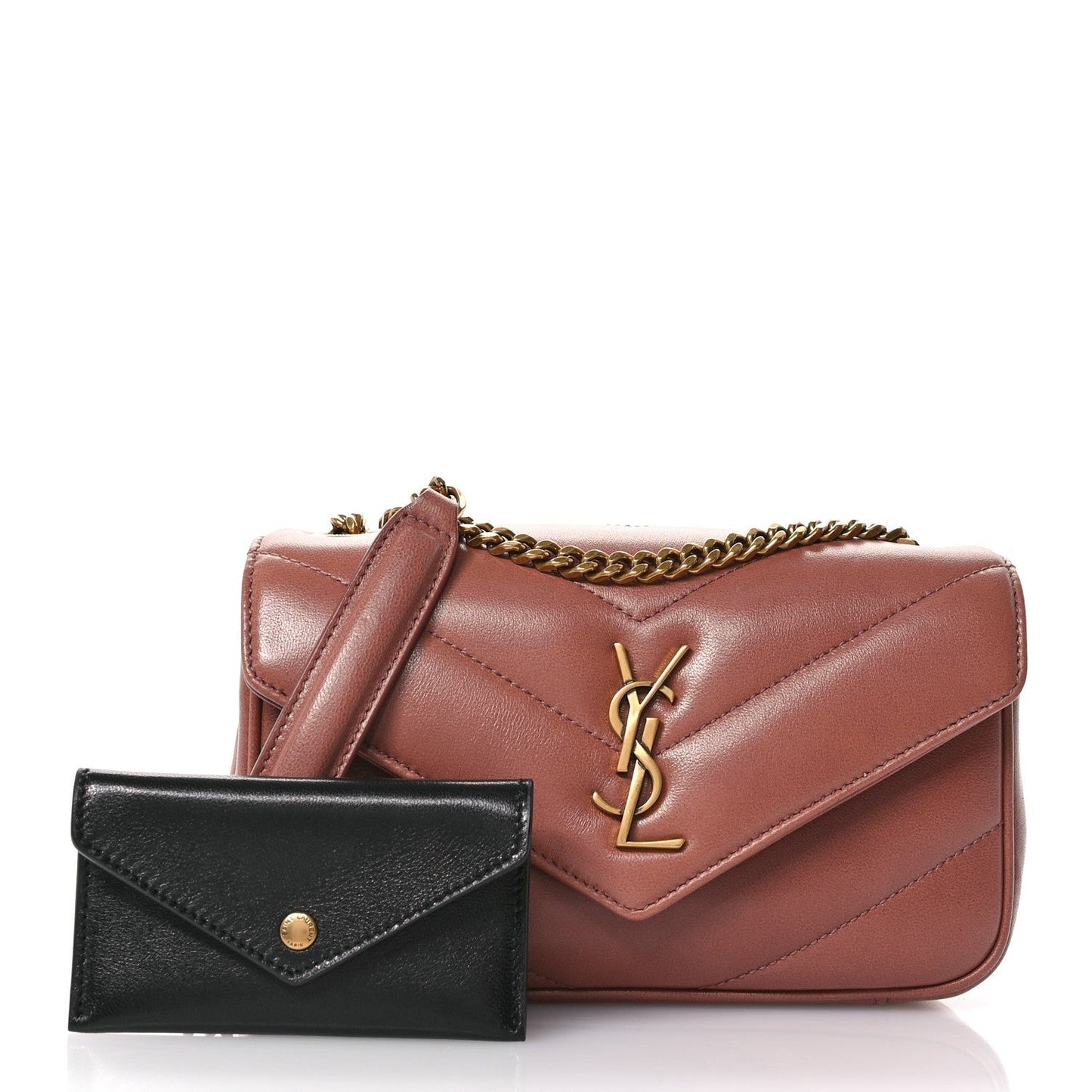 Lambskin Chevron Quilted Mini Loulou Hortensia