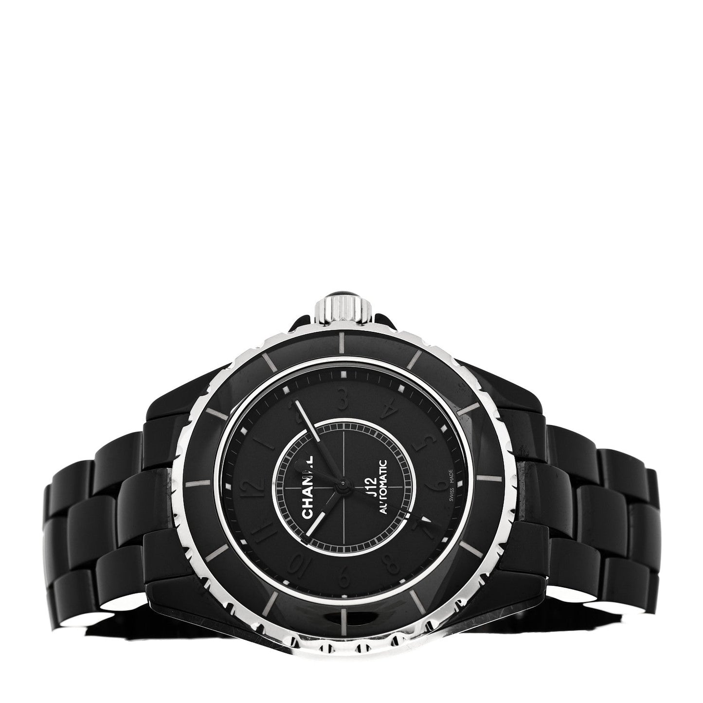 Stainless Steel Ceramic 38mm J12 Phantom Automatic Watch Black