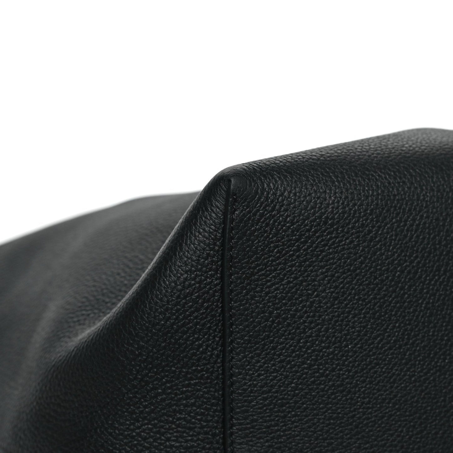 Grained Calfskin Medium N/S Hook Tote Black