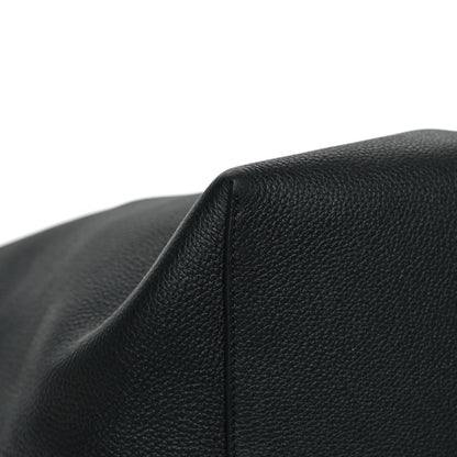 Grained Calfskin Medium N/S Hook Tote Black