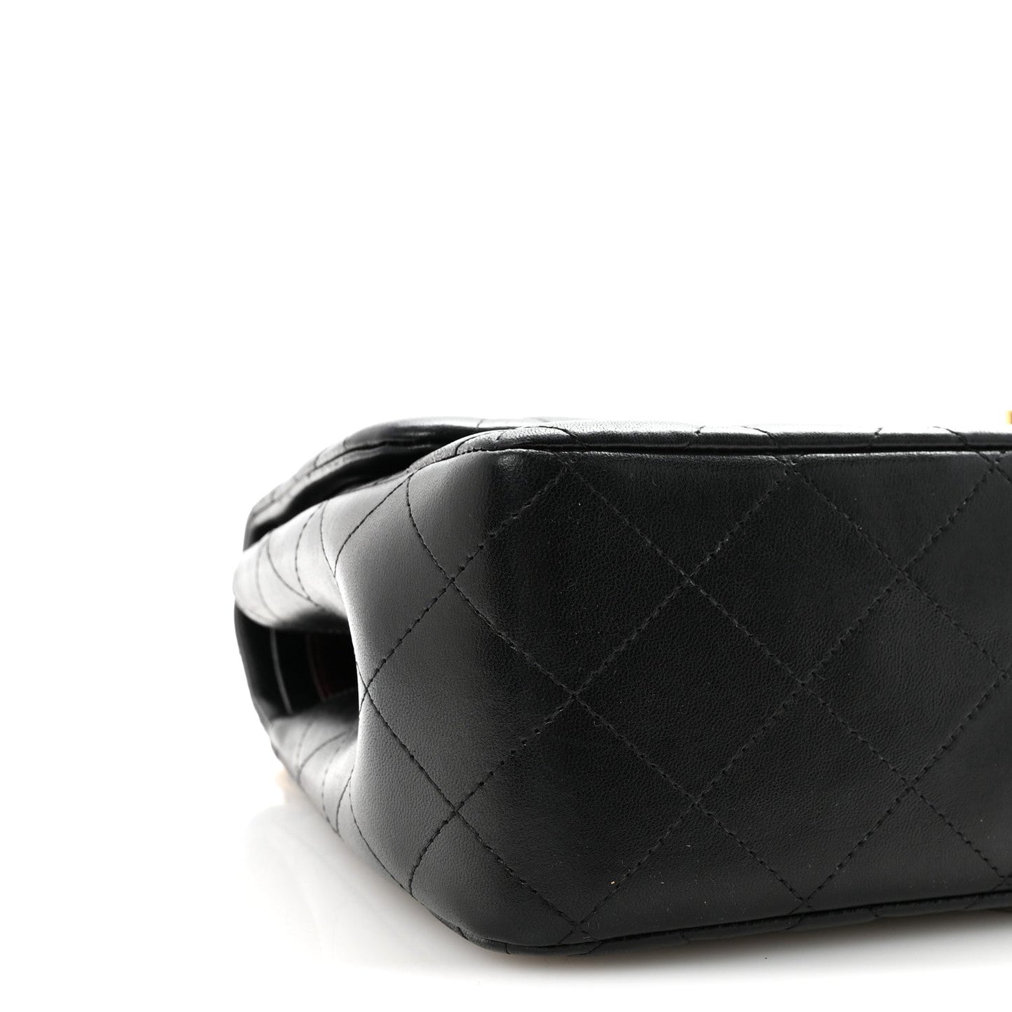 Lambskin Quilted Jumbo Double Flap Black