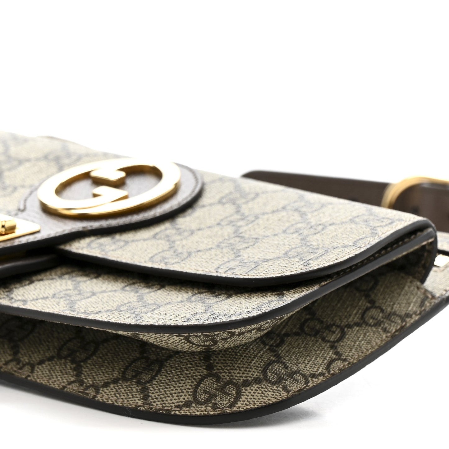 GG Supreme Monogram Textured Dollar Calfskin Blondie Belt Bag Beige Ebony New Acero