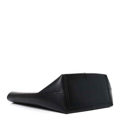 Smooth Calfskin Maxi Trapezoid Shopping Tote Black