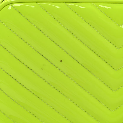Patent Calfskin Matelasse Monogram Lou Camera Bag Neon Yellow