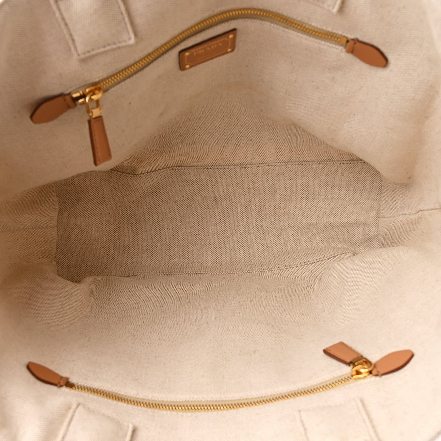 Linen Vitello Large Logo Tote Natural
