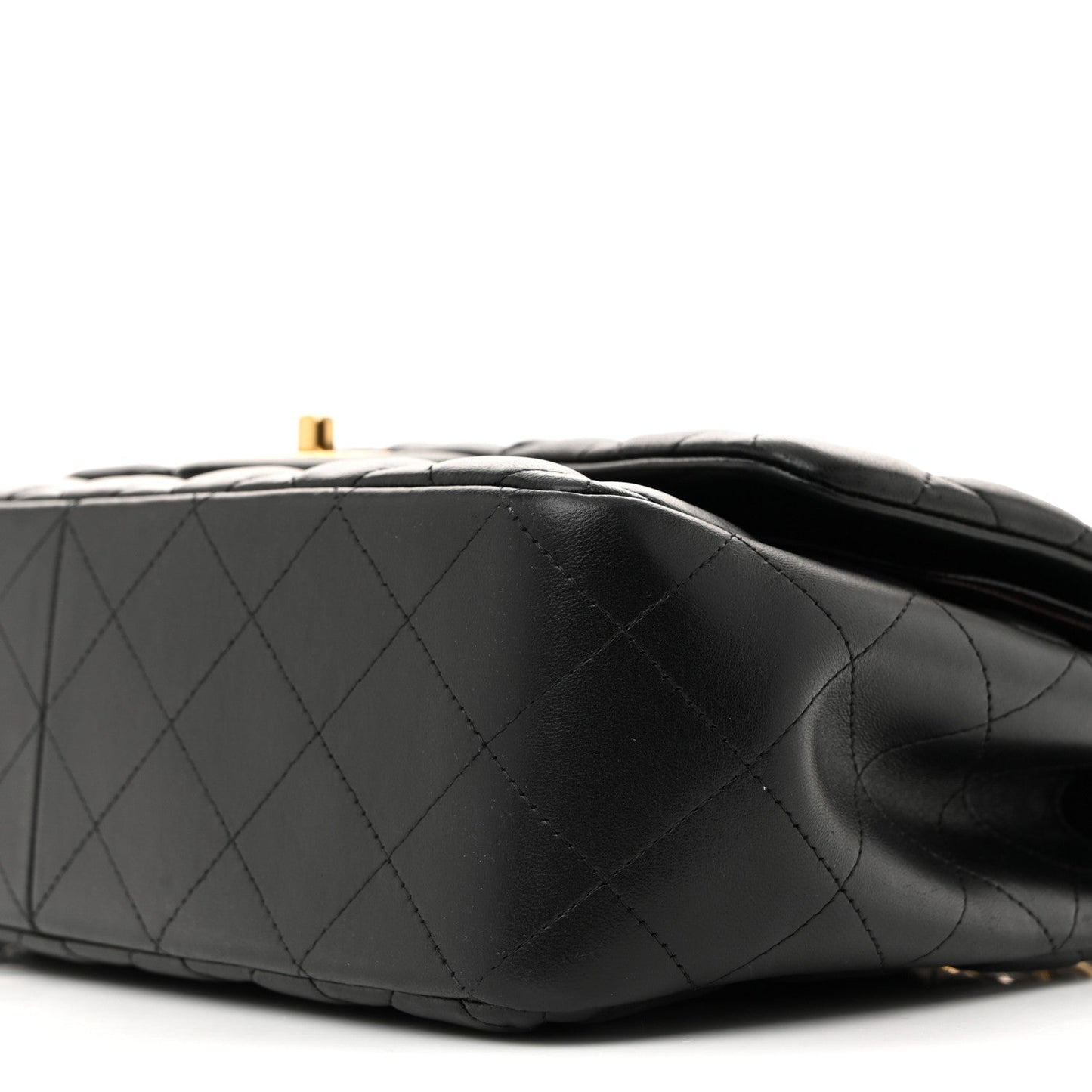 Lambskin Quilted Jumbo Double Flap Black