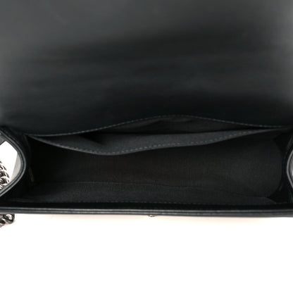 Calfskin Quilted Medium Boy Flap Black