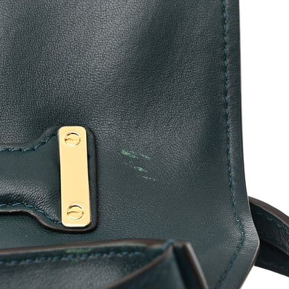 Calfskin Embossed Small Margot Top Handle Divisa Green